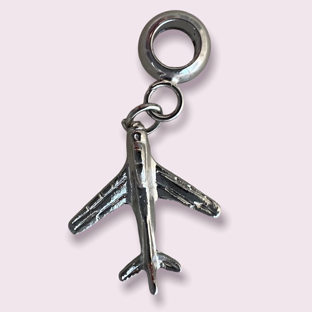 Silver Airplane Charm